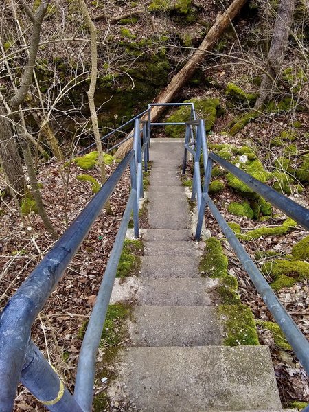 Stairs down to the river.