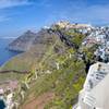 Imerovigli and the zigzaing road to the old port - Santorini