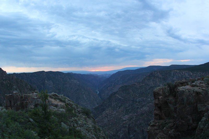 Sun gone across black canyon