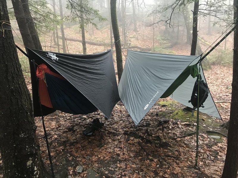 Nice camping spot, fire pits, outhouse, and tent platforms.