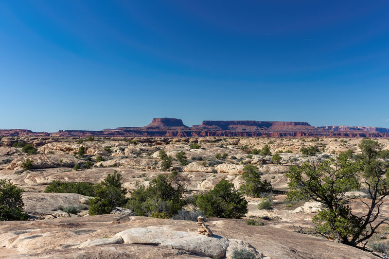 A surreal landscape with canyons as far as you can see