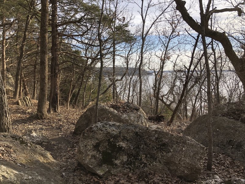 most of the lake views are inhibited by trees. There's better lake views on the Table Mound trail at the end of this trail.