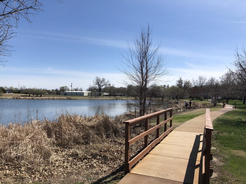 There is a nice walking path around the fishing pond