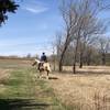 This equestrian rode over to the circular trails and practiced galloping around them