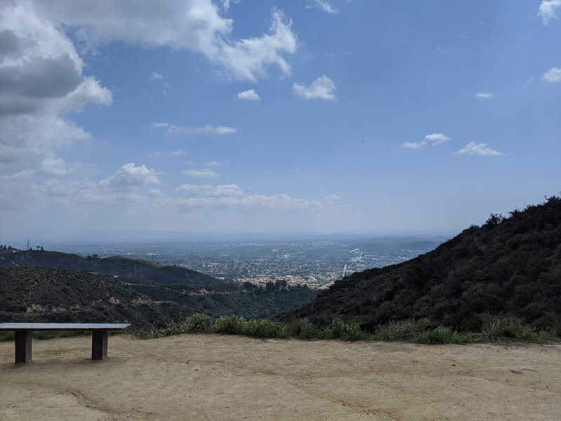 View at at the Junction of Fern Truck and Brown Mountain Trail. There are two benches to appreciate the view.