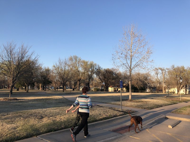 This is the connection from the South parking area to the basketball courts and playground