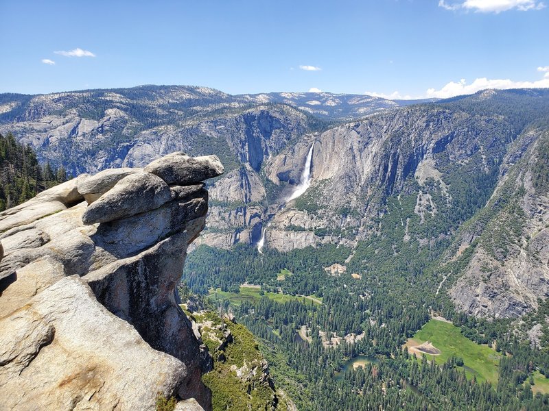 Yosemite Falls and the valley floor from Glacier Point