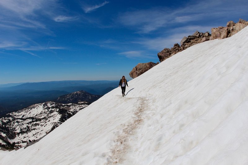 Lassen Peak: Stay on snowy trail