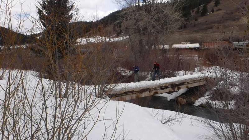 At the trailhead, bridge crossing Rocky Creek.