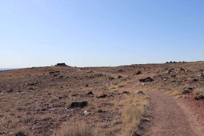 The trail heads to Agate House