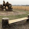 there's several neat benches made of large wood slabs along the hike as well.