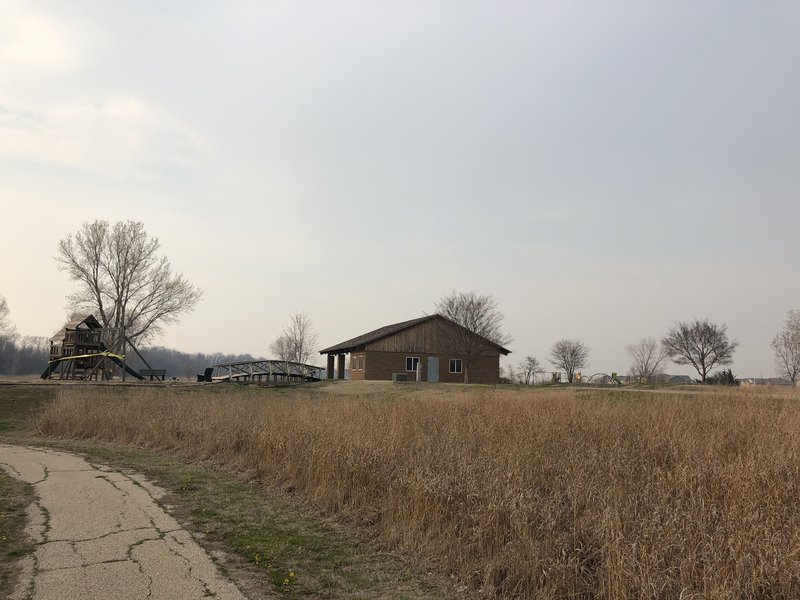 Very nice playground and a shelter building for rent for parties, etc.