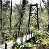 The Swinging Bridge greets riders as they pass over the Patapsco River