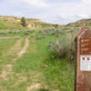 Jones Creek Trailhead signpost in Theodore Roosevelt National Park, North Dakota