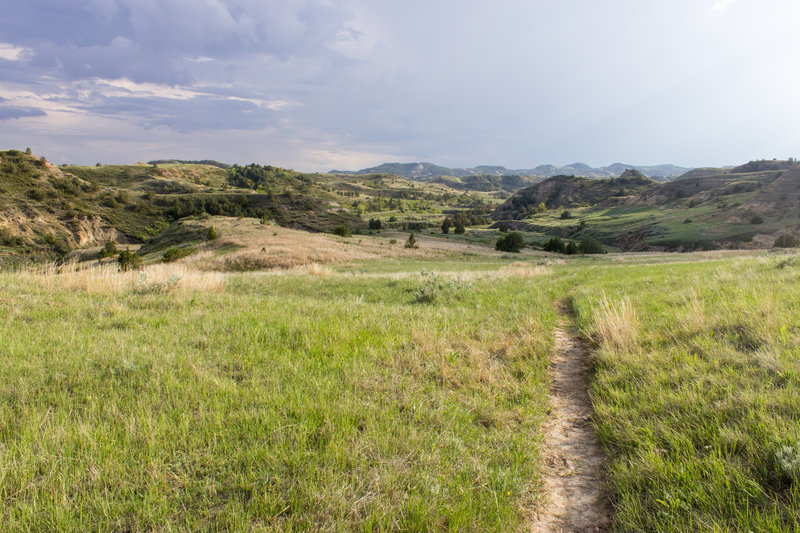 Hiking Talkington Trail, in Theodore Roosevelt National Park, North Dakota