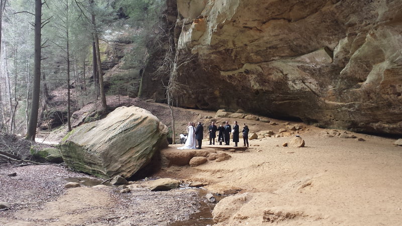 Wedding in Ash Cave Hocking Hills State Park