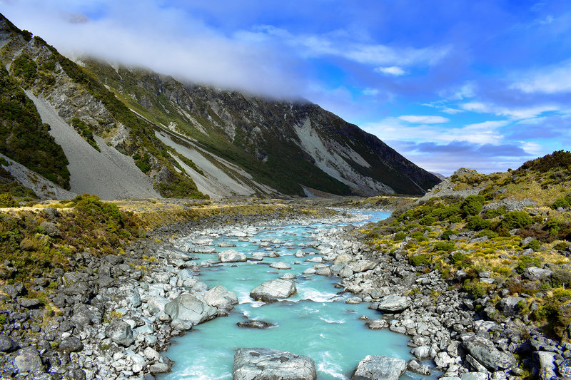 Hooker River as shot from Lower Hooker Suspension Bridge