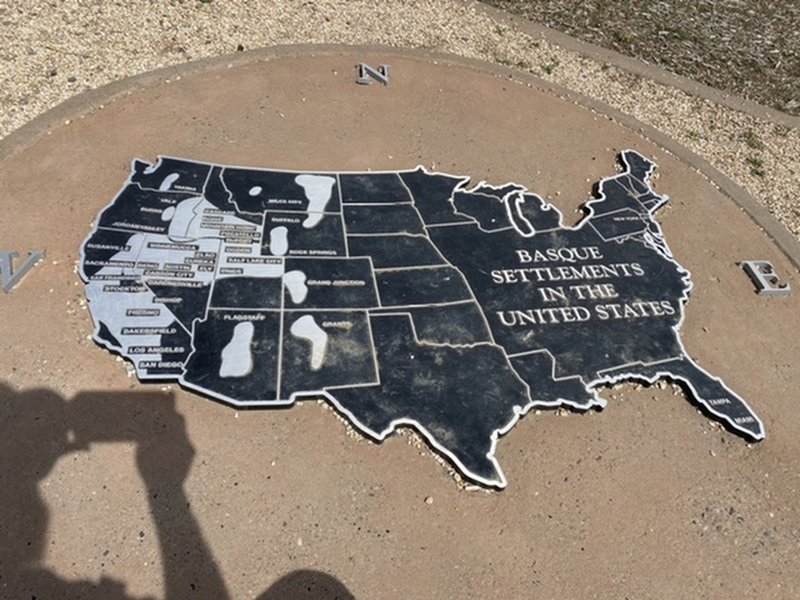 Graphic at the monument showing where the basque peoples have settled.