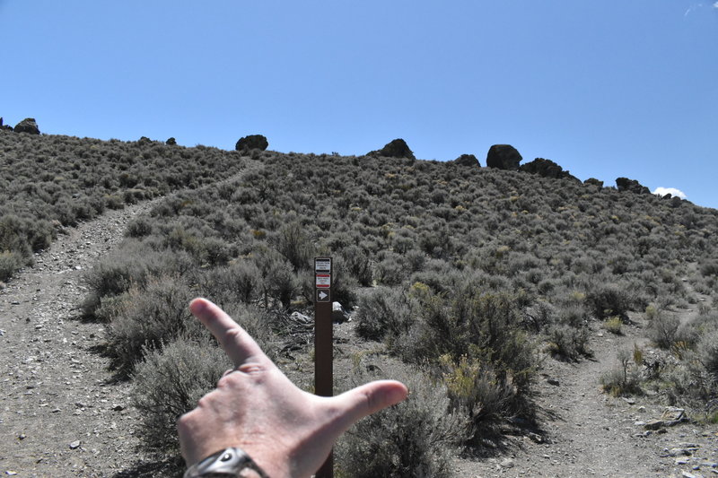 To the left is Prison Hill, the right is the actual trail