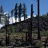 A view of the area's volcanic past can be seen along the trail.