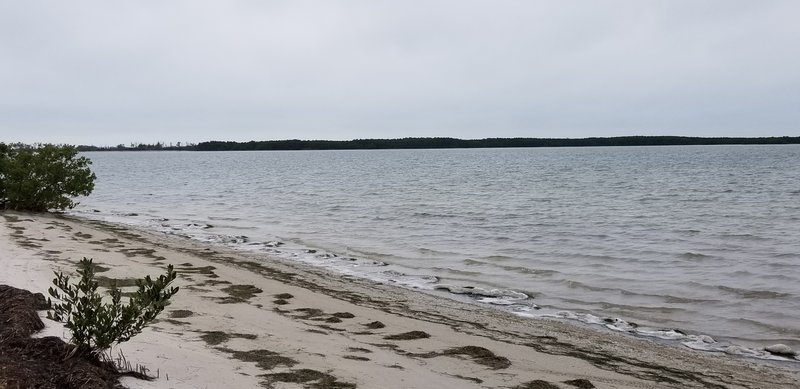 Small beach at the tip of the trail.