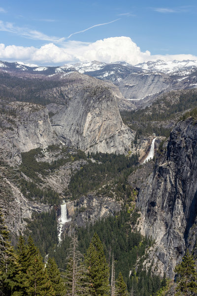 Liberty Cap with Nevada Falls and Vernal Falls