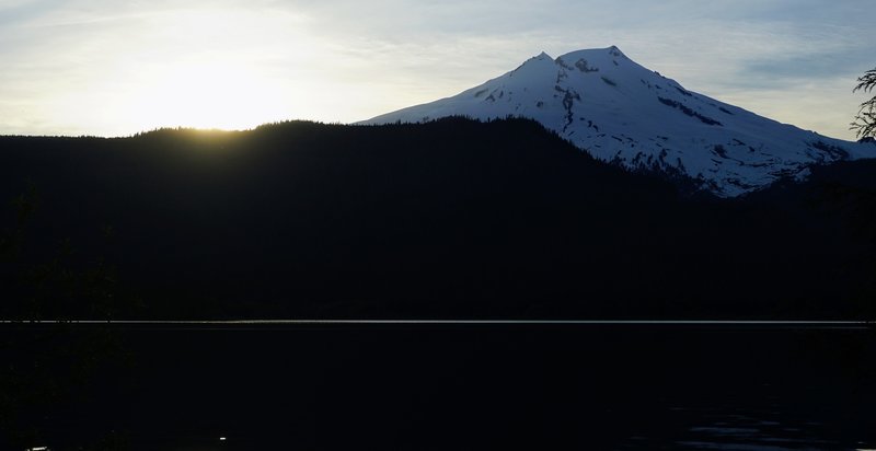 Sunset behind Baker from the Maple Grove camp.