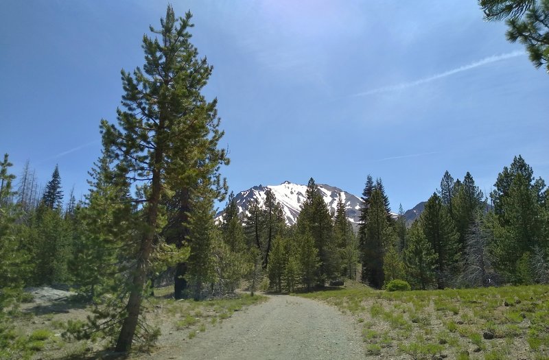 Lassen Peak is to the southwest when starting off on Nobles Emigrant Trail (East).