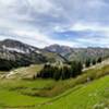 The view of Albion Basin dropping in from Catherine's Pass.