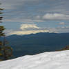 Mount Adams over some lingering snow on the summit
