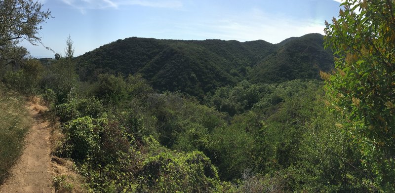 Looking west across Temescal Canyon