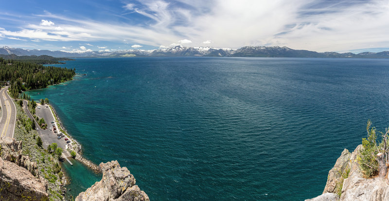 Lake Tahoe from the top of Cave Rock.