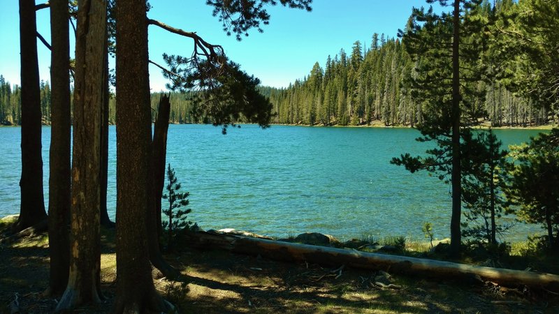 Lower Twin Lake is passed by the PCT in Lassen Volcanic National Park.