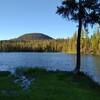 Hat Mountain, 7,695 ft., is seen to the north of Summit Lake from the lake's south shore on a clear summer evening.