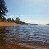 To the water's edge. Rampart Reservoir.