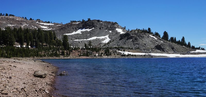 Looking south on the east bank of Lake Helen.