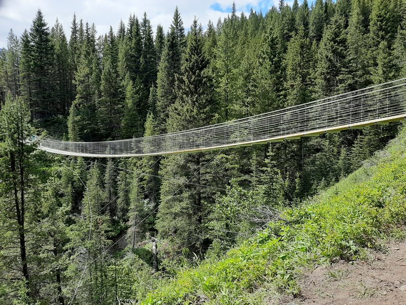 A view of the Blackshale suspension bridge.