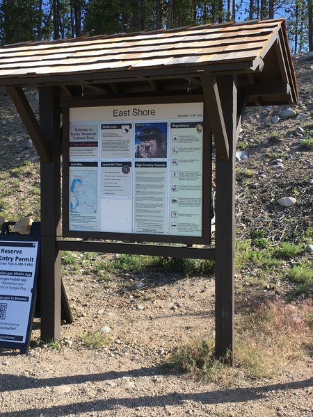 Beginning of East Shore Trail from Shadow Mountain dam