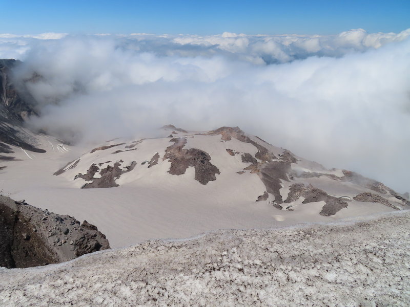 Lava Dome with steam vent in lower right center.