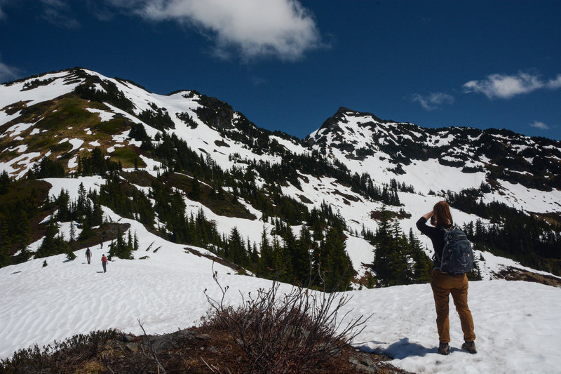 The route to Goat Mountain can be snow covered into July.