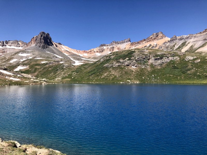 View of Ice Lake in mid-July with clear skies