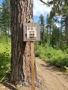 trailhead sign.  Good trail for atv's
