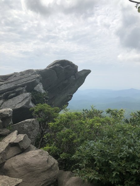 Outcrop for a viewing and rest midway up.