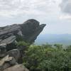 Outcrop for a viewing and rest midway up.