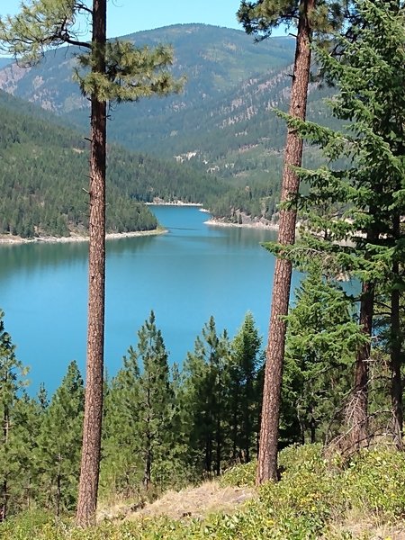 A view of Lake Koocanusa from a rock outcropping.