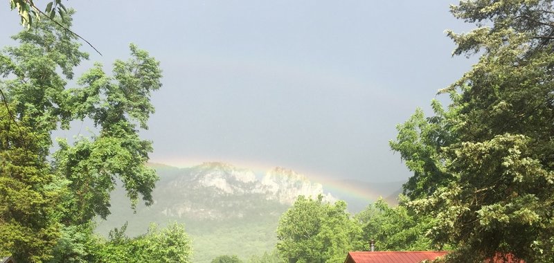 Picturesque rainbow at Seneca Rocks just after a little rain.