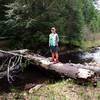 Logs replace a bridge over Beaver Dam Creek near Beaver Dam Campground.