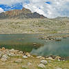 Lower Desolation Lake and Mt. Humphreys. The lower lake is an easy walk from the Desolation Lake Trail