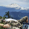 Power nap just off Shannon Ridge trail, with view of Mt. Baker.