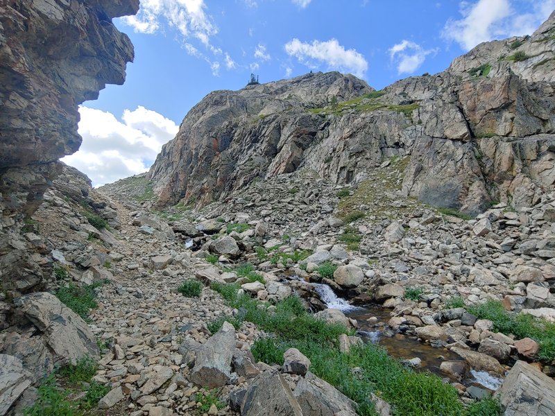 Directly north of Geneva Pass.